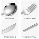 24PCS Stainless Steel Cutlery Set Knife Fork Spoon Set Durable Flatware Dining - Gold gift box set