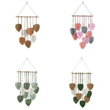 Handmade Braided Cotton Rope Leaves Wall Hanging Home Decoration Ornament - Khaki