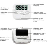 Digital Kitchen Timer 99 Minute Countdown Clock With LCD Display and Metal Mount - Pink