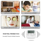 Digital Kitchen Timer 99 Minute Countdown Clock With LCD Display and Metal Mount - White