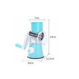 Kitchen Vegetable Fruit Slicer Cutter Shredder Food Manual Rotary Grater Chopper - Green