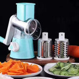 Kitchen Vegetable Fruit Slicer Cutter Shredder Food Manual Rotary Grater Chopper - Green