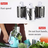 Kitchen Vegetable Fruit Slicer Cutter Shredder Food Manual Rotary Grater Chopper - Green
