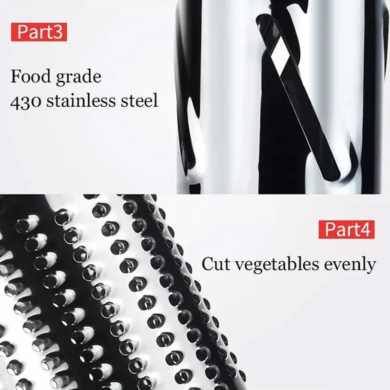 Kitchen Vegetable Fruit Slicer Cutter Shredder Food Manual Rotary Grater Chopper - Green
