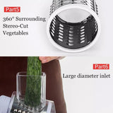 Kitchen Vegetable Fruit Slicer Cutter Shredder Food Manual Rotary Grater Chopper - Green