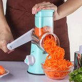 Kitchen Vegetable Fruit Slicer Cutter Shredder Food Manual Rotary Grater Chopper - Green