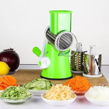 Kitchen Vegetable Fruit Slicer Cutter Shredder Food Manual Rotary Grater Chopper - Green