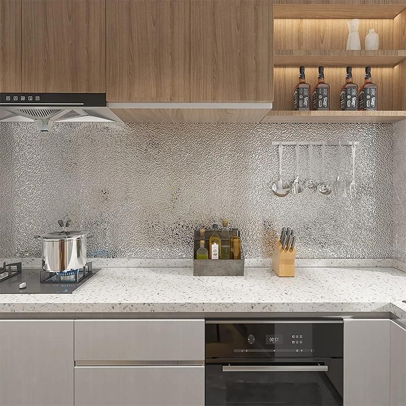 Waterproof Oil Proof Aluminum Foil Sticker Self Adhesive Kitchen Wallpapers AU