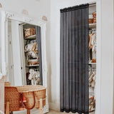Sheer Voile Curtains Rod Pocket Window Panel for Bedroom 140cm x 230cm Drapes - Black