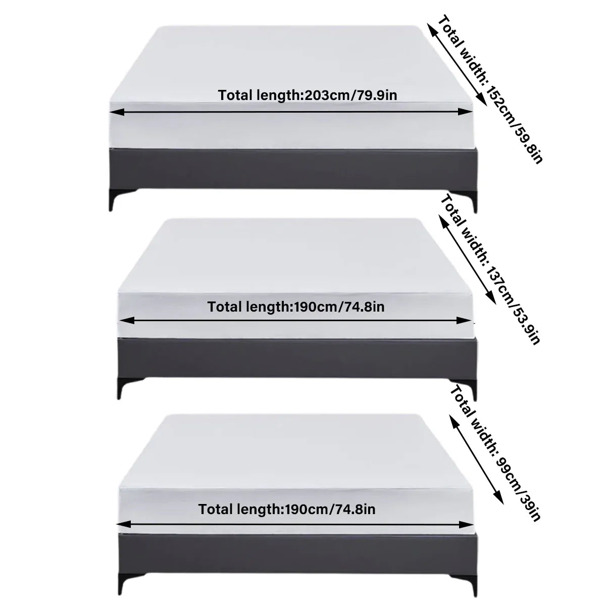 Waterproof Mattress Protector Fitted Sheet Bed Cover for Single King Single Double Queen - 137x190cm