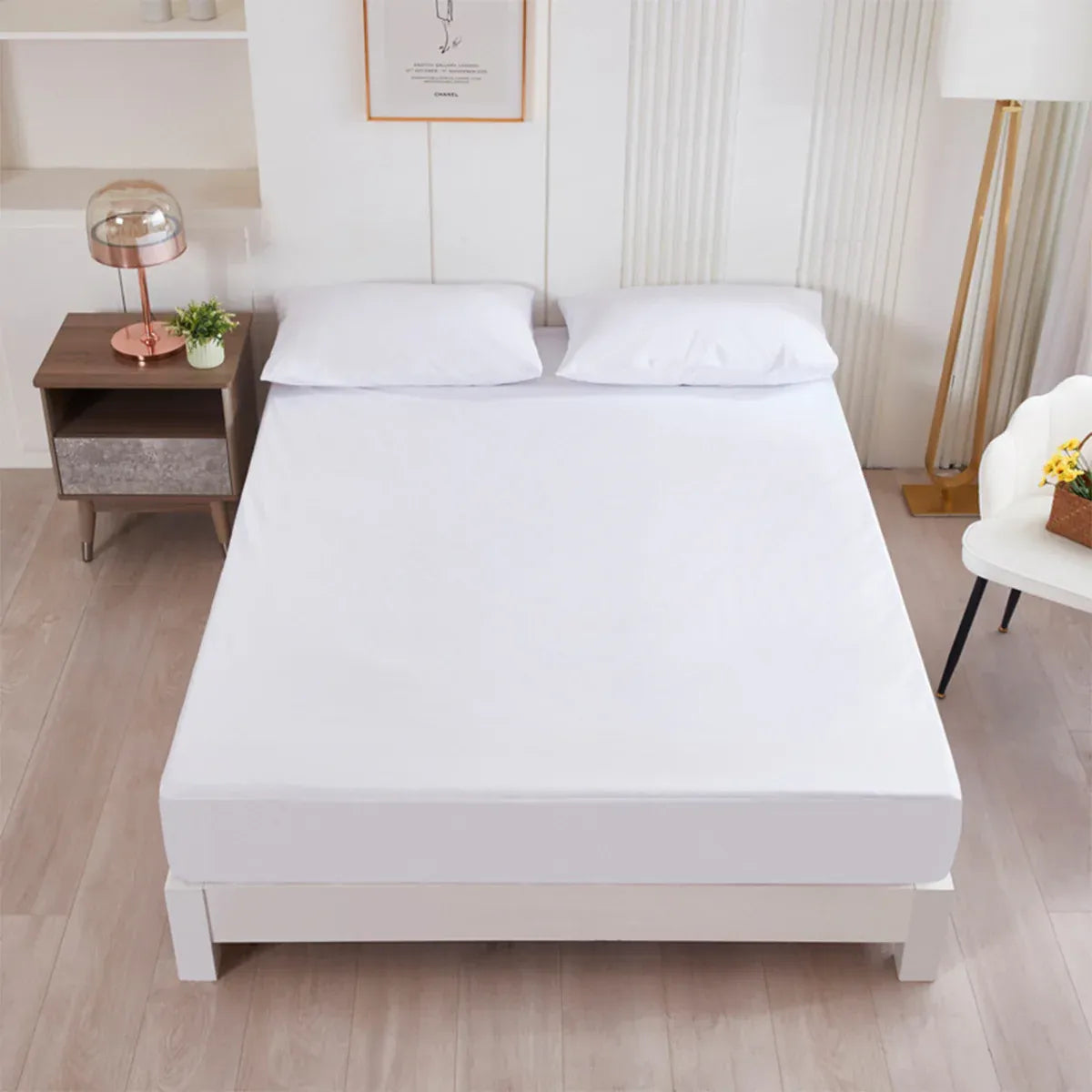 Waterproof Mattress Protector Fitted Sheet Bed Cover for Single King Single Double Queen - 137x190cm