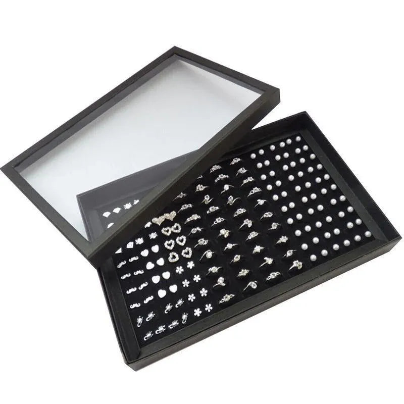 100 Slot Jewelry Ring Earring Storage Box Display Organizer Case Tray Holder - 1PC