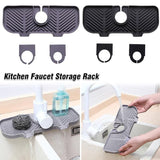 Kitchen Faucet Storage Rack Holder Soap Sponges Caddy Organizer Sink Basket Rack - Grey