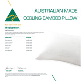 Luxor Australian Made Bamboo Cooling Pillow Standard Size Twin Pack