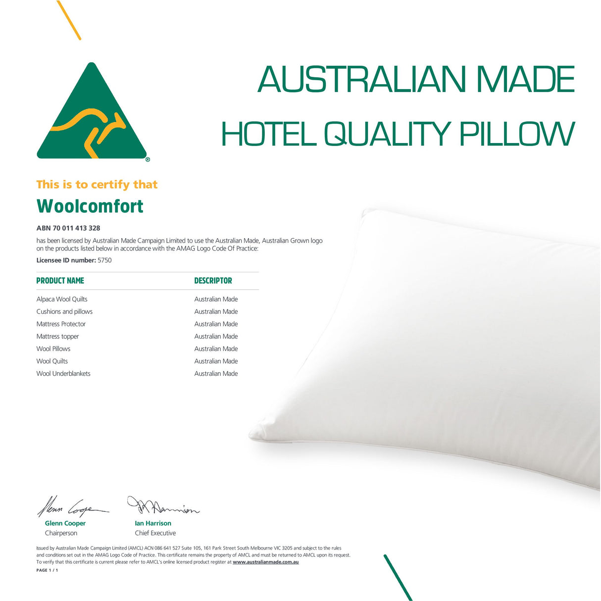 Luxor Australian Made Hotel Quality Pillow Standard Size Four Pack