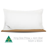 Luxor Australian Made Hotel King Size Pillow with 4cm Wall Single Pack