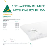 Luxor Australian Made Hotel King Size Pillow with 4cm Wall Single Pack