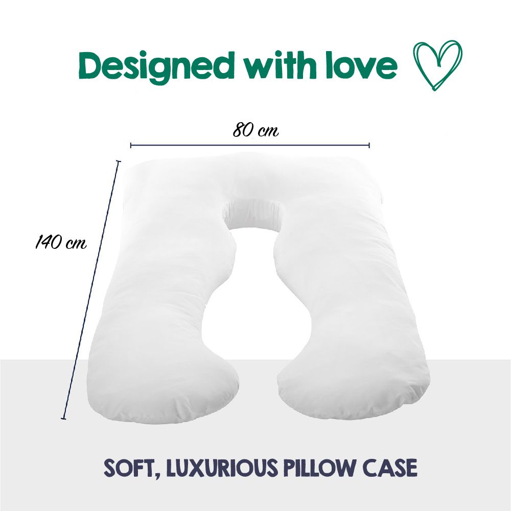 Woolcomfort Aus Made Maternity Pregnancy Nursing Sleeping Body Pillow Pillowcase Included Aquamarine