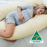 Woolcomfort Aus Made Maternity Pregnancy Nursing Sleeping Body Pillow Pillowcase Included Cream