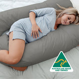 Woolcomfort Aus Made Maternity Pregnancy Nursing Sleeping Body Pillow Pillowcase Included Grey