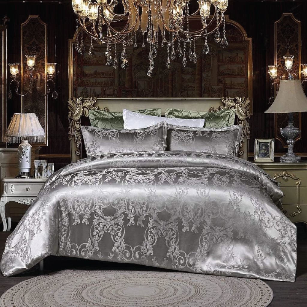 Dreamfields - Silvery Royal Quilt Cover Set - (3pcs, King Size)