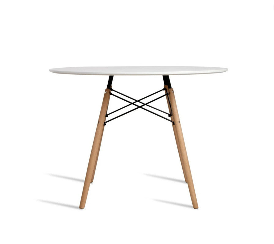 Wood Dining Table for 2-4 People,80cm DIA Modern Round Kitchen Table with Wood Legs for Dining Room, Living Room and Kitchen