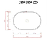 Ultra Modern Concrete Cement Wash Basin Counter Top Matte Light Gray Oval Basin