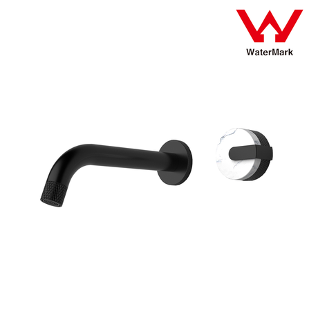 2021 New Marble Stone handle matte black wall taps 1/4 turn matte black pattern