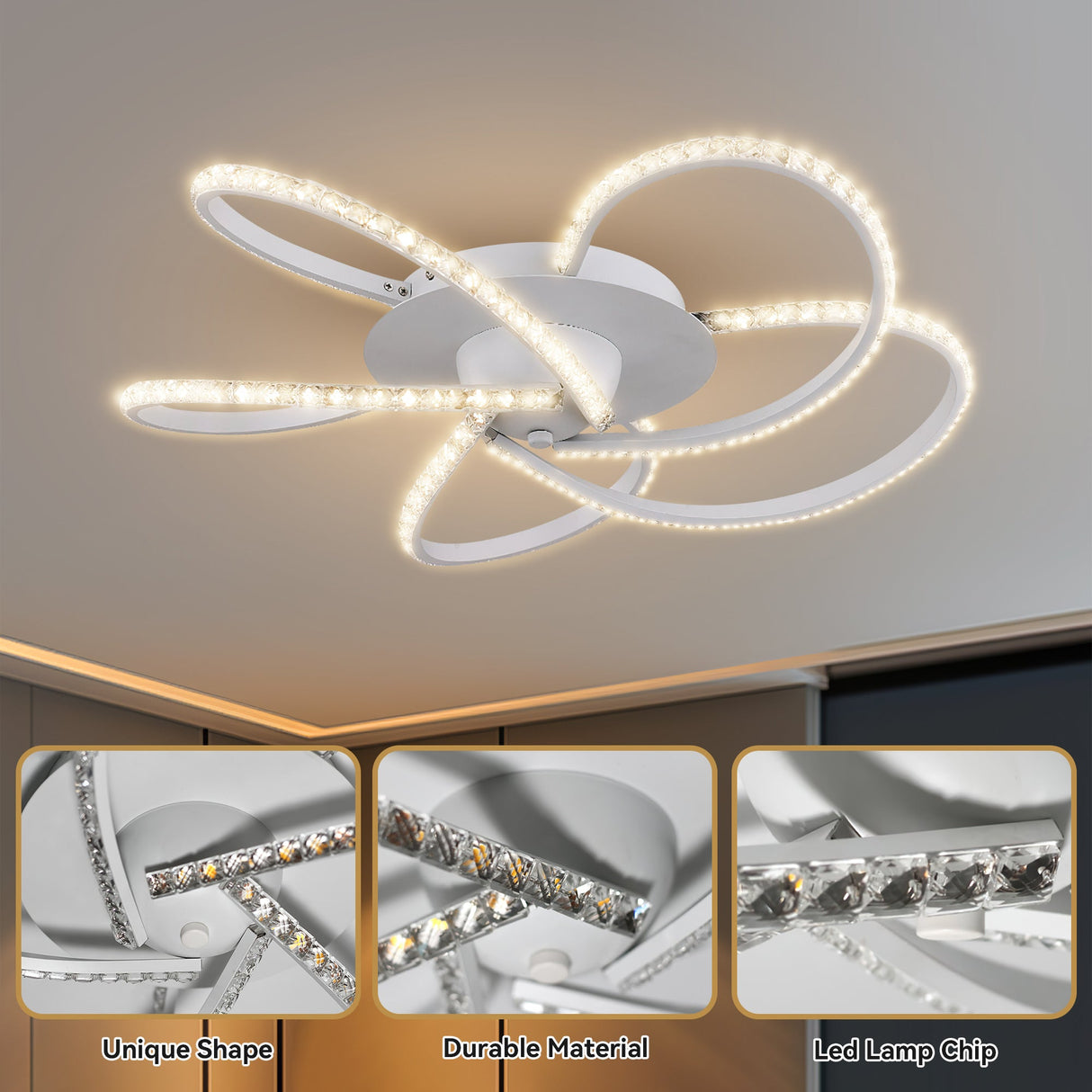 Irie Dimmable 5 Lights LED Ceiling Light - White