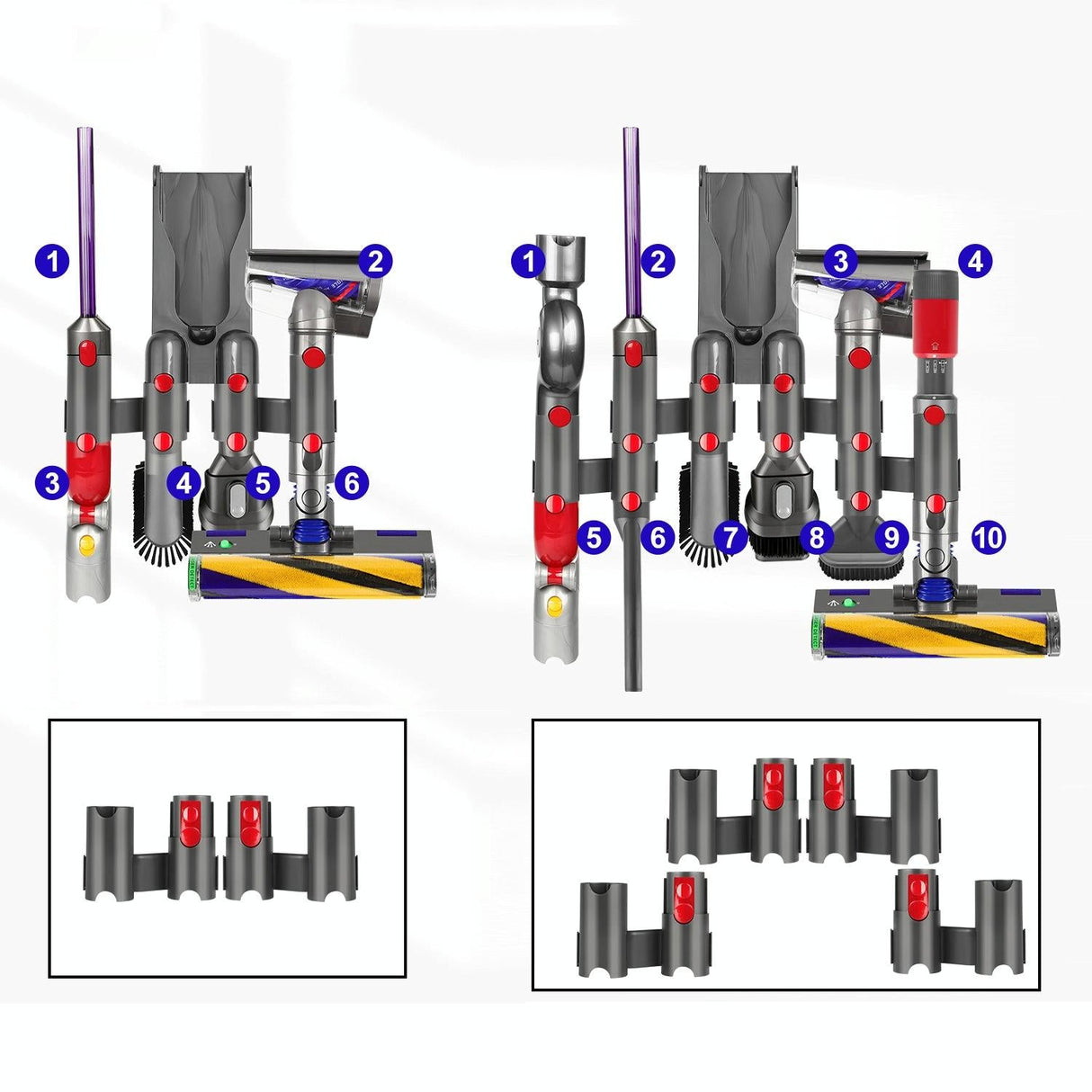 Vacuum Cleaner Storage Rack Extension Bracket for Dyson V7-v15 - 1 Pair
