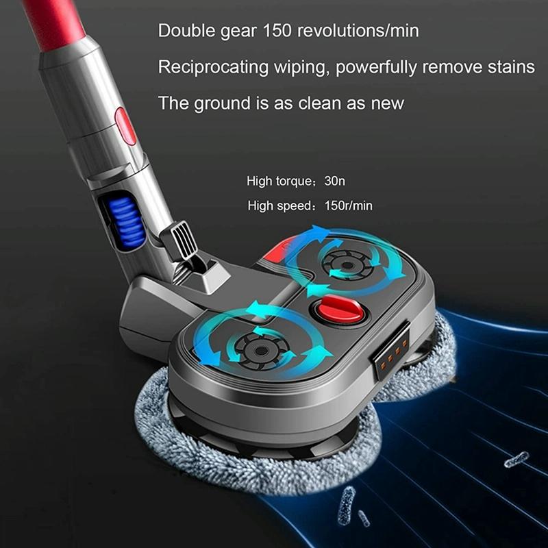 Electric Vacuum Cleaner with Integrated Mopping Head and Water Tank - Includes 6 Rag Pieces - For Dyson V7 V8 V10 V11