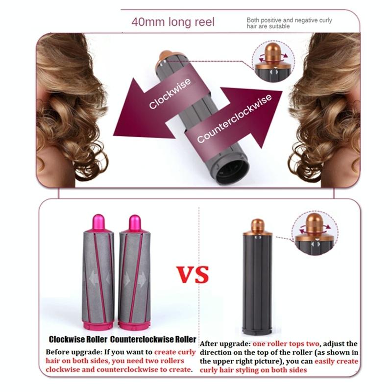 30mm Gold Long Barrel Curling Iron for Dyson Hair Dryer