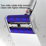 Double Roller Soft Velvet Floor Brush with Led for Dyson Vacs