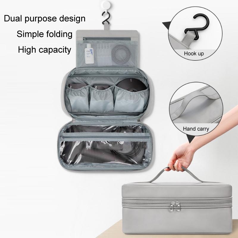 Multifunctional Leather Storage Bag for Dyson Airwrap - Grey