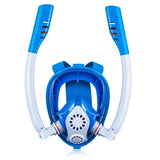 Full Dry Silicone Kids Diving Mask with Double Tubes - White Pink