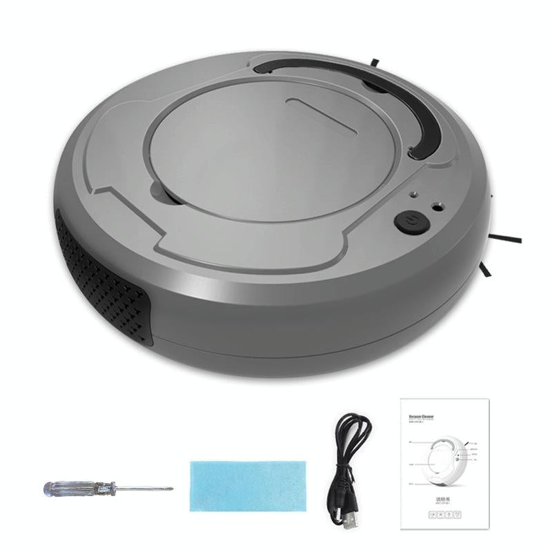 Smart 3-in-1 Robot Vacuum with Wet / Dry Mopping - Rechargeable & Auto Cleaning - Black - Gray