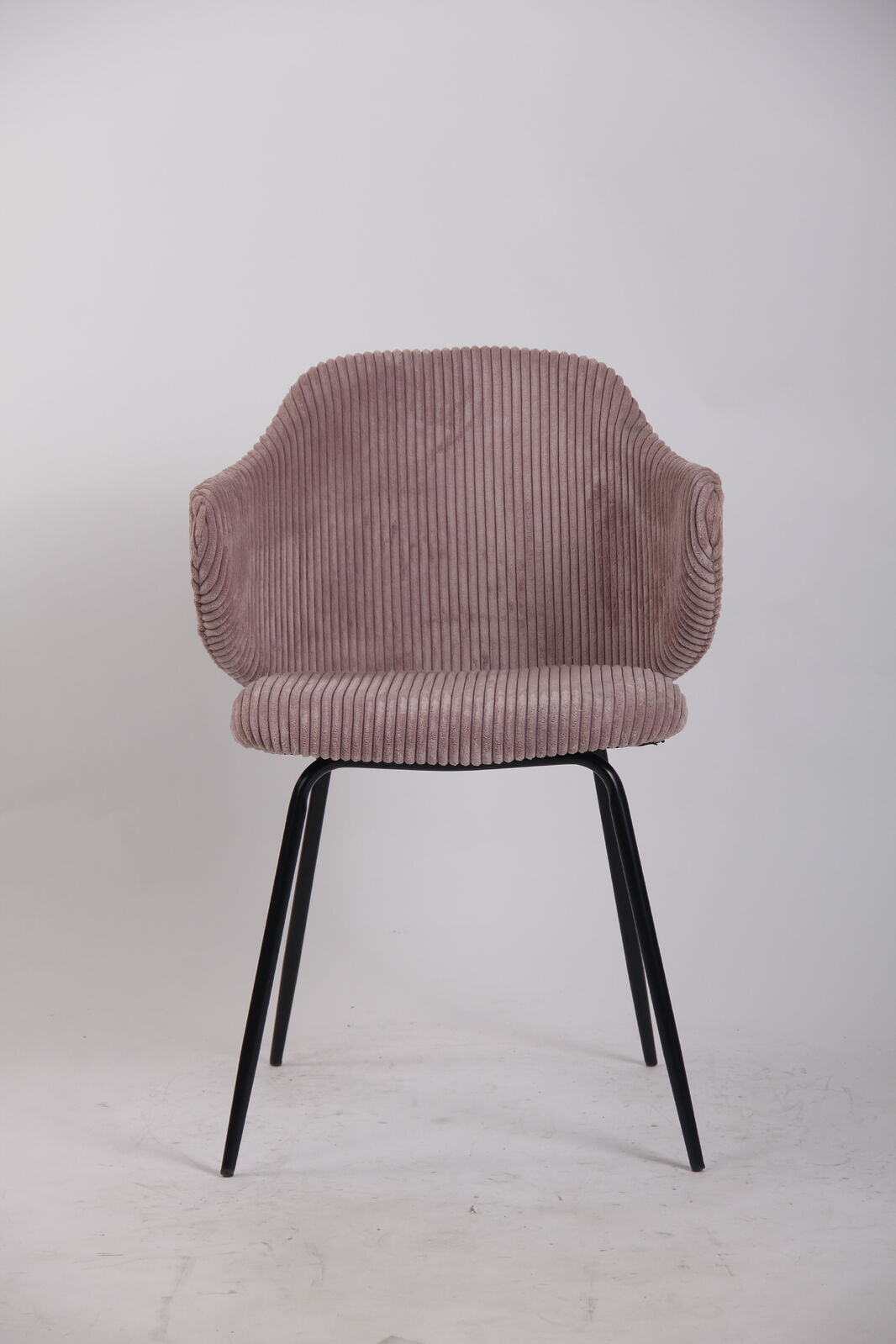 Set of 4 Dining Chairs with Corduroy Cord Fabric in Pink