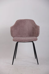 Set of 4 Dining Chairs with Corduroy Cord Fabric in Pink