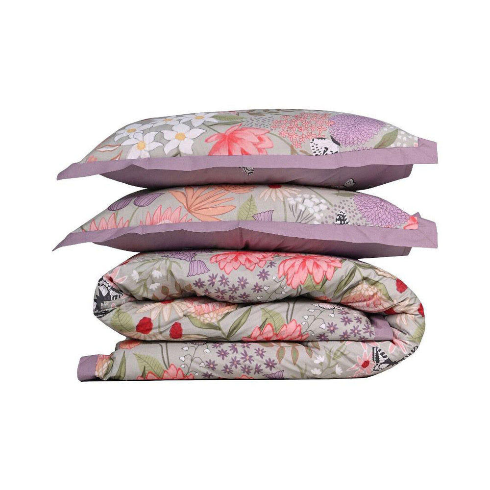 100% Cloud Cotton Duvet Quilt Cover Set w/ 2 Pillow Cases in Serena - Queen