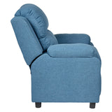 Erika Blue Kids Recliner Sofa Chair Blue Lounge Couch Armchair Childrens