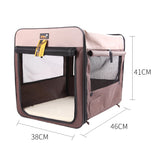 Pet Carrier Bag Soft Dog Crate Cage Kennel Tent House Foldable Portable Car Bed Brown 46x38x41CM