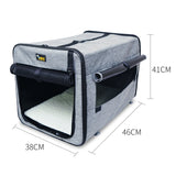 Pet Carrier Bag Soft Dog Crate Cage Kennel Tent House Foldable Portable Car Bed Brown 46x38x41CM