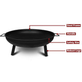 Portable Outdoor Fire Pit Fireplace Open Patio Heater Garden Plant Bowl Steel