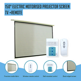 150" Electric Motorised Projector Screen TV +Remote