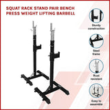 Squat Rack Stand Pair Bench Press Weight Lifting Barbell