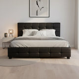 Double PU Leather Deluxe Bed Frame Black