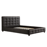 Double PU Leather Deluxe Bed Frame Black