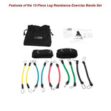 13PC Resistance Bands Set – Fitness Exercise Tubes with Handles & Leg Bands