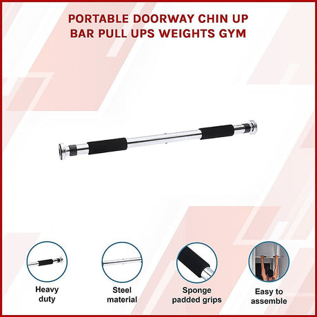 Portable Doorway Chin Up Bar – Pull Up & Upper Body Training Home Gym
