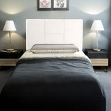 PU Leather Single Bed Headboard Bedhead - White